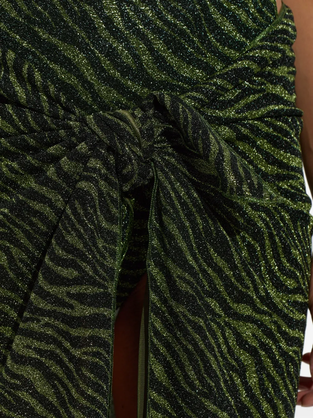 Oséree Lurex wikkeldoek met zebra-print Groen