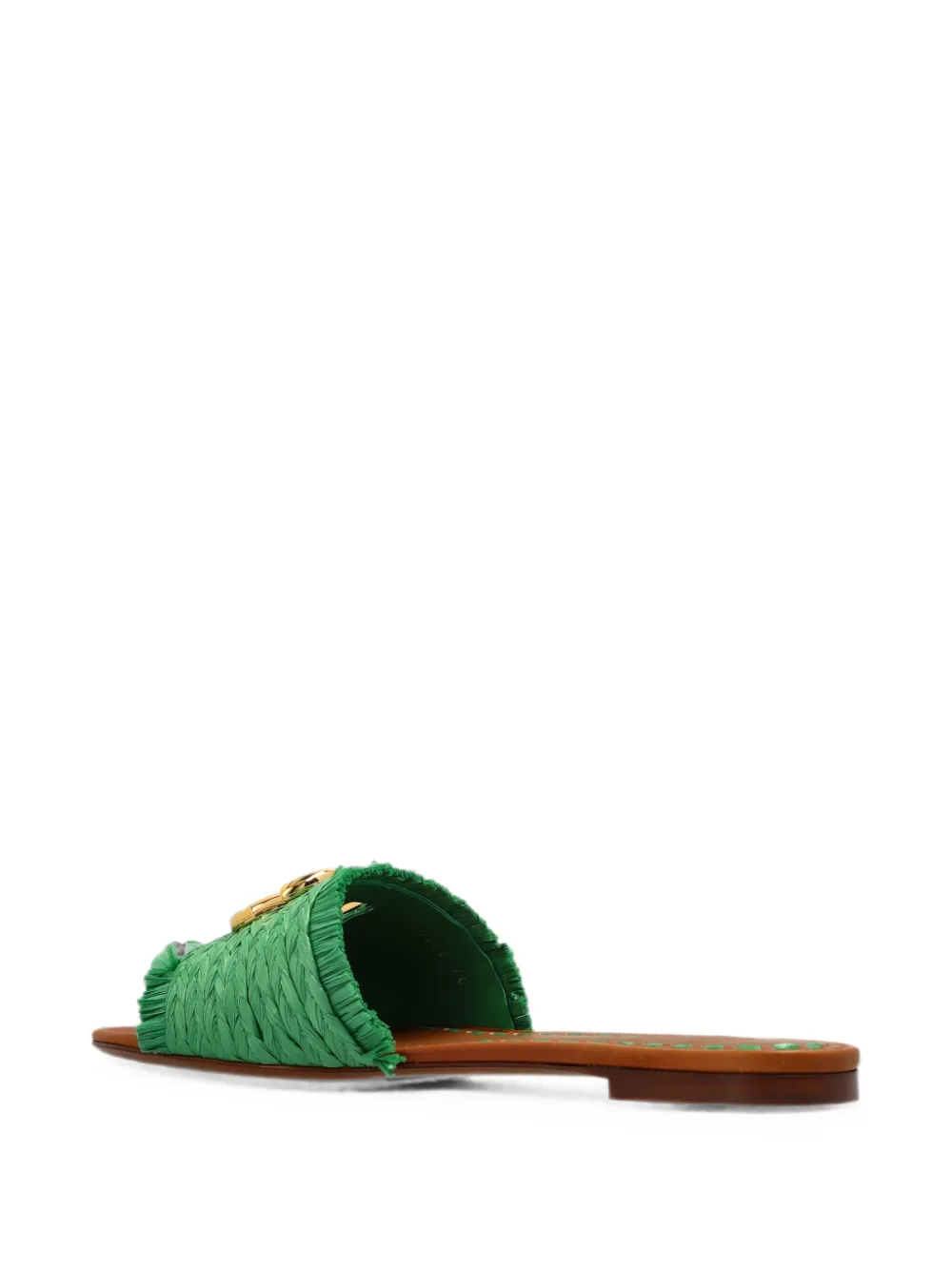 Dolce & Gabbana logo-plaque fringed sandals Groen