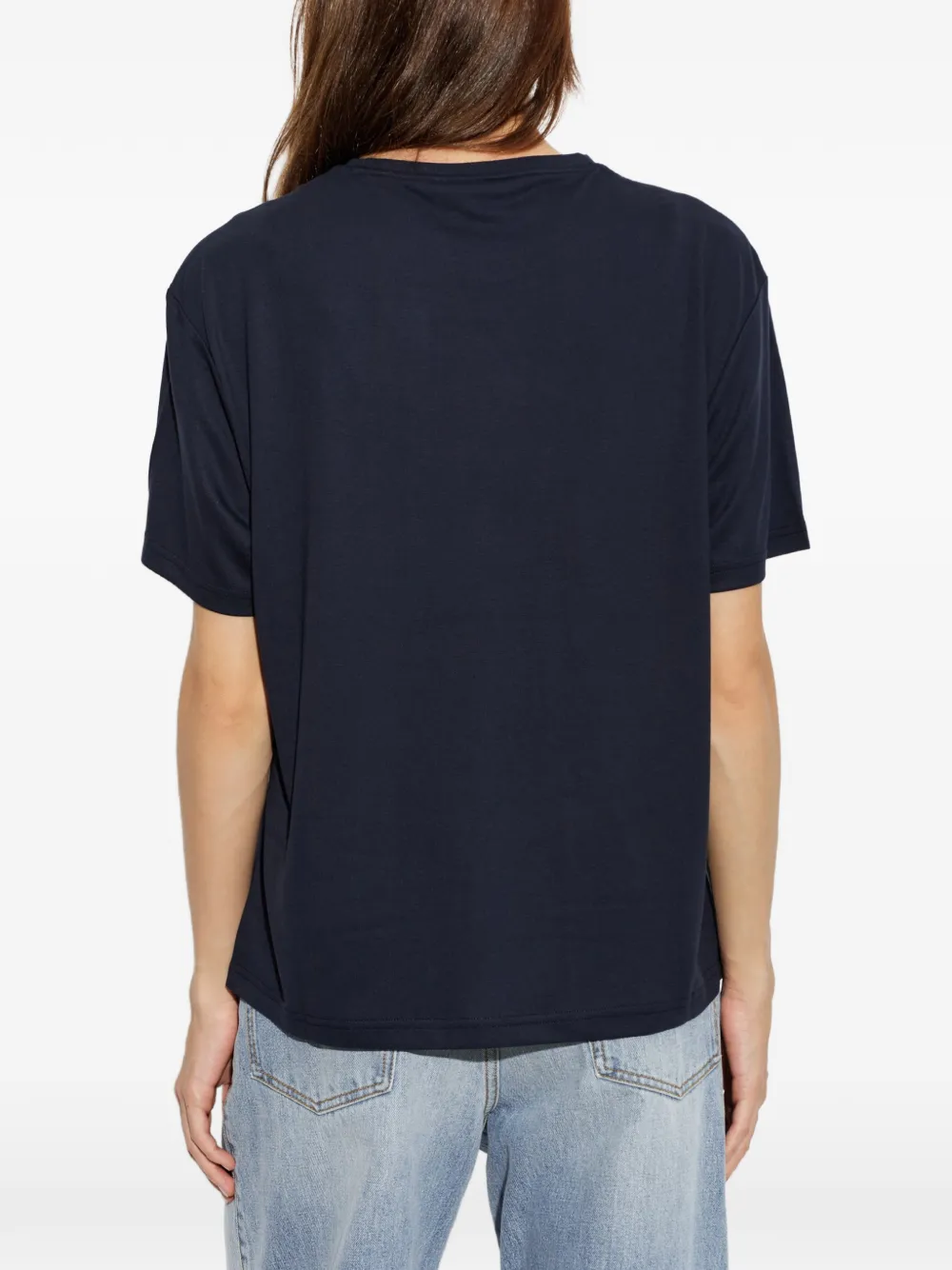 Ea7 Emporio Armani T-shirt met logoplakkaat Blauw