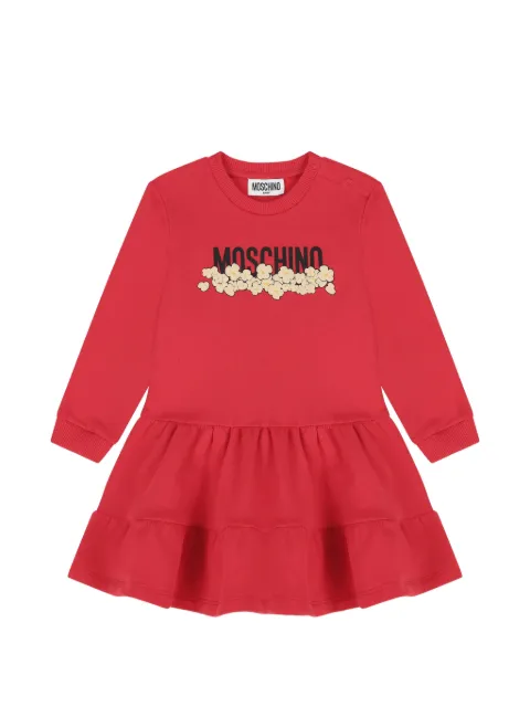 Moschino Kids logo-print tiered dress