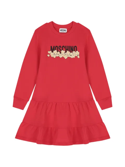Moschino Kids popcorn-print tiered dress