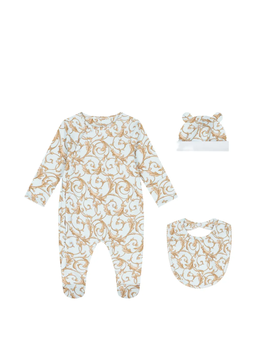 My Little Pie baroque-print babygrow set (set of three) - Blau