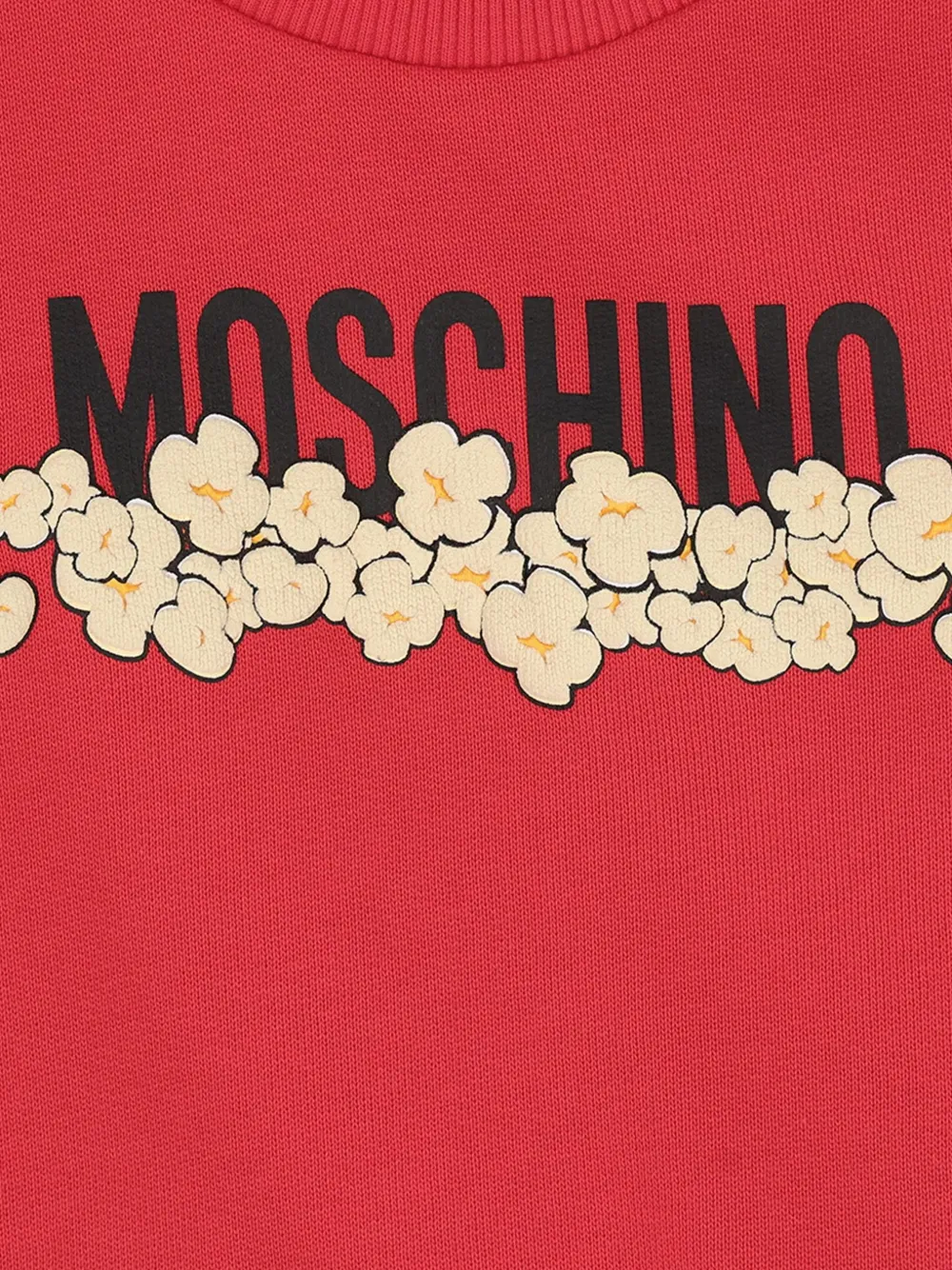 Moschino Kids Trui met popcorn-print en logoprint Rood