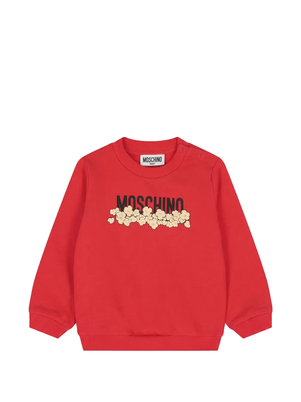 Moschino Kids popcorn-print logo-print sweater - Rosso