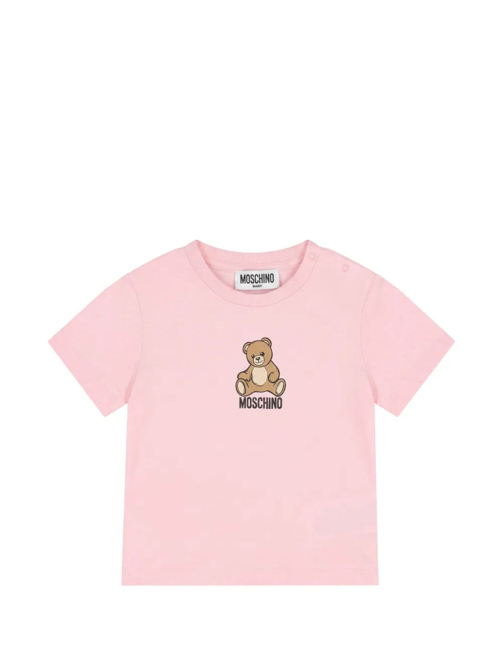 Moschino Kids Teddy Bear logo-print T-shirt - Rosa