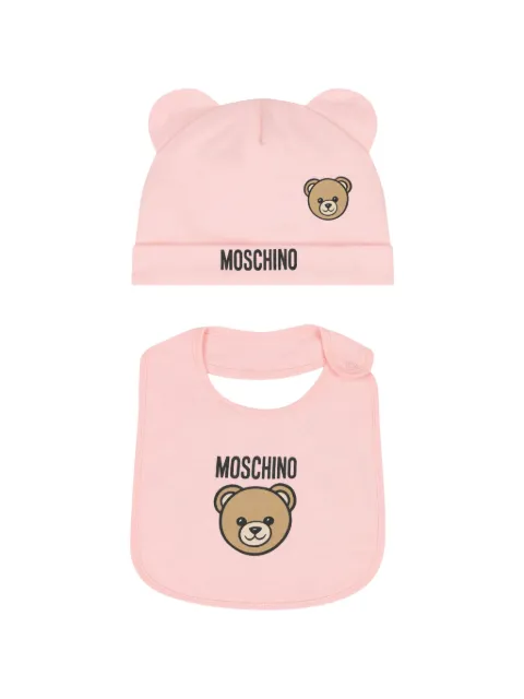 Moschino Kids Teddy Bear cotton beanie set