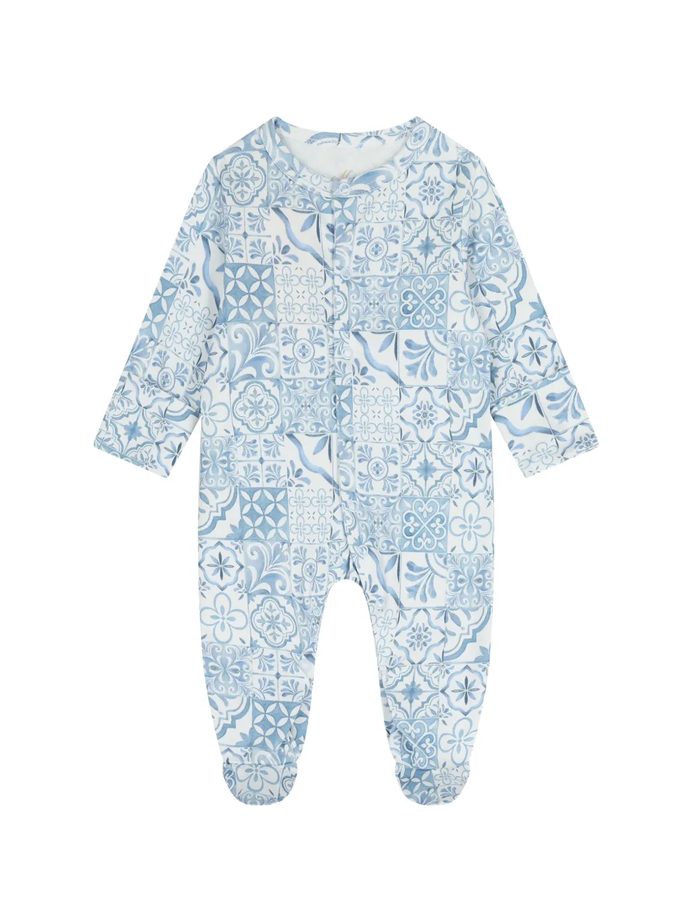 My Little Pie Drie Amalfi rompers met tegelprint Blauw