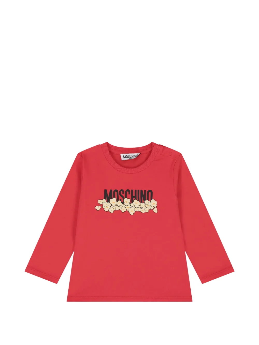 Moschino Kids popcorn-print long-sleeve T-shirt - Rosso