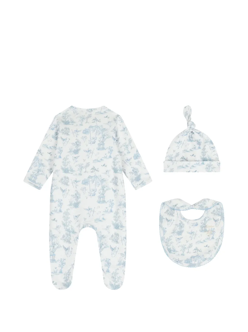 My Little Pie Drie pyjama's met Toile de Jouy-print Wit