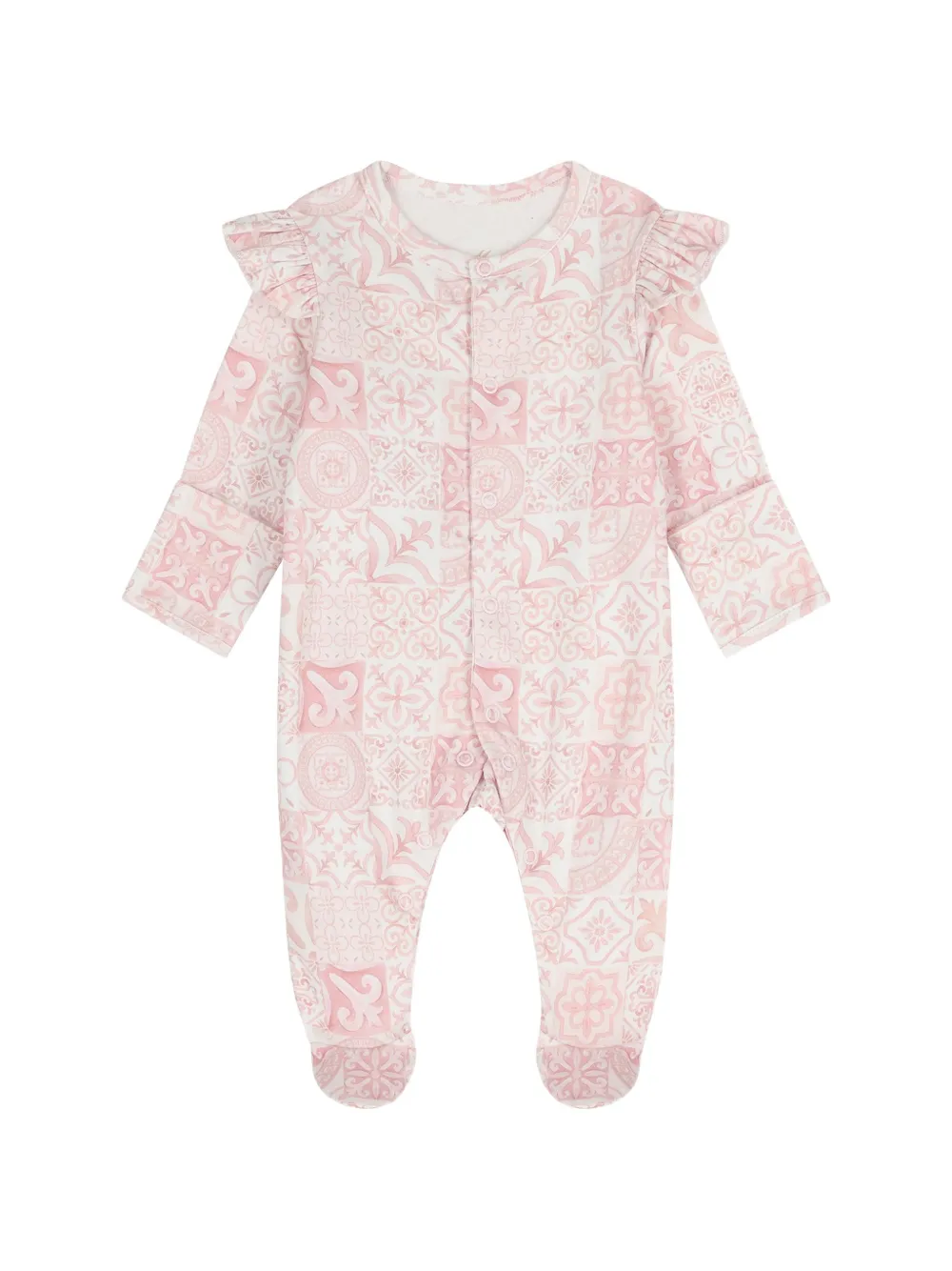 My Little Pie Drie pyjama's met ruches en tegelprint Wit