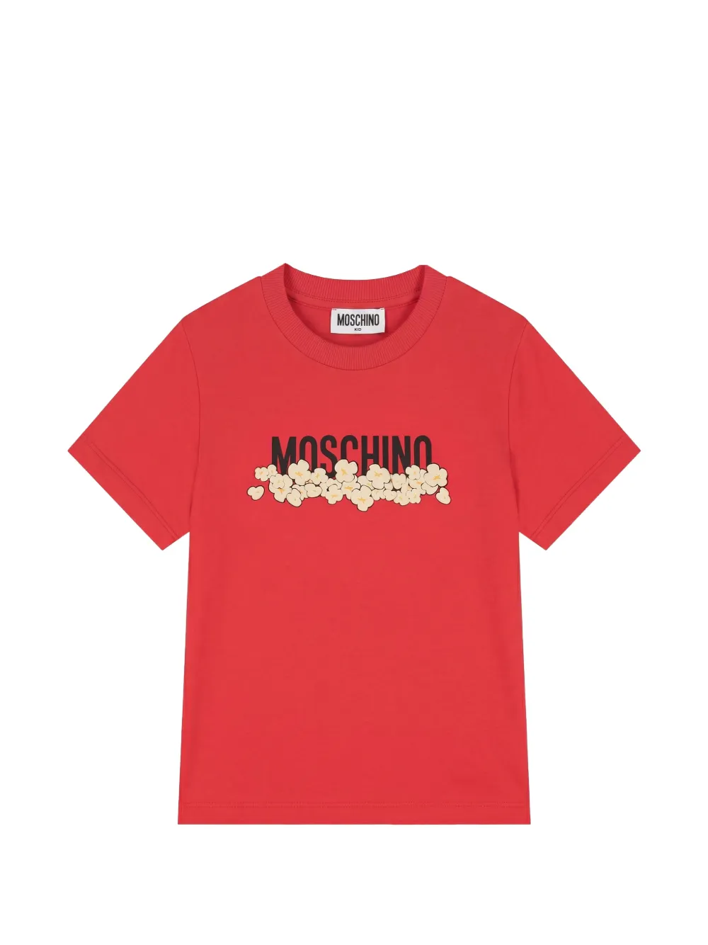 Moschino Kids popcorn-print logo-print T-shirt - Rosso