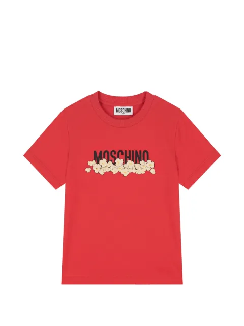Moschino Kids 팝콘 프린트 로고 프린트 티셔츠