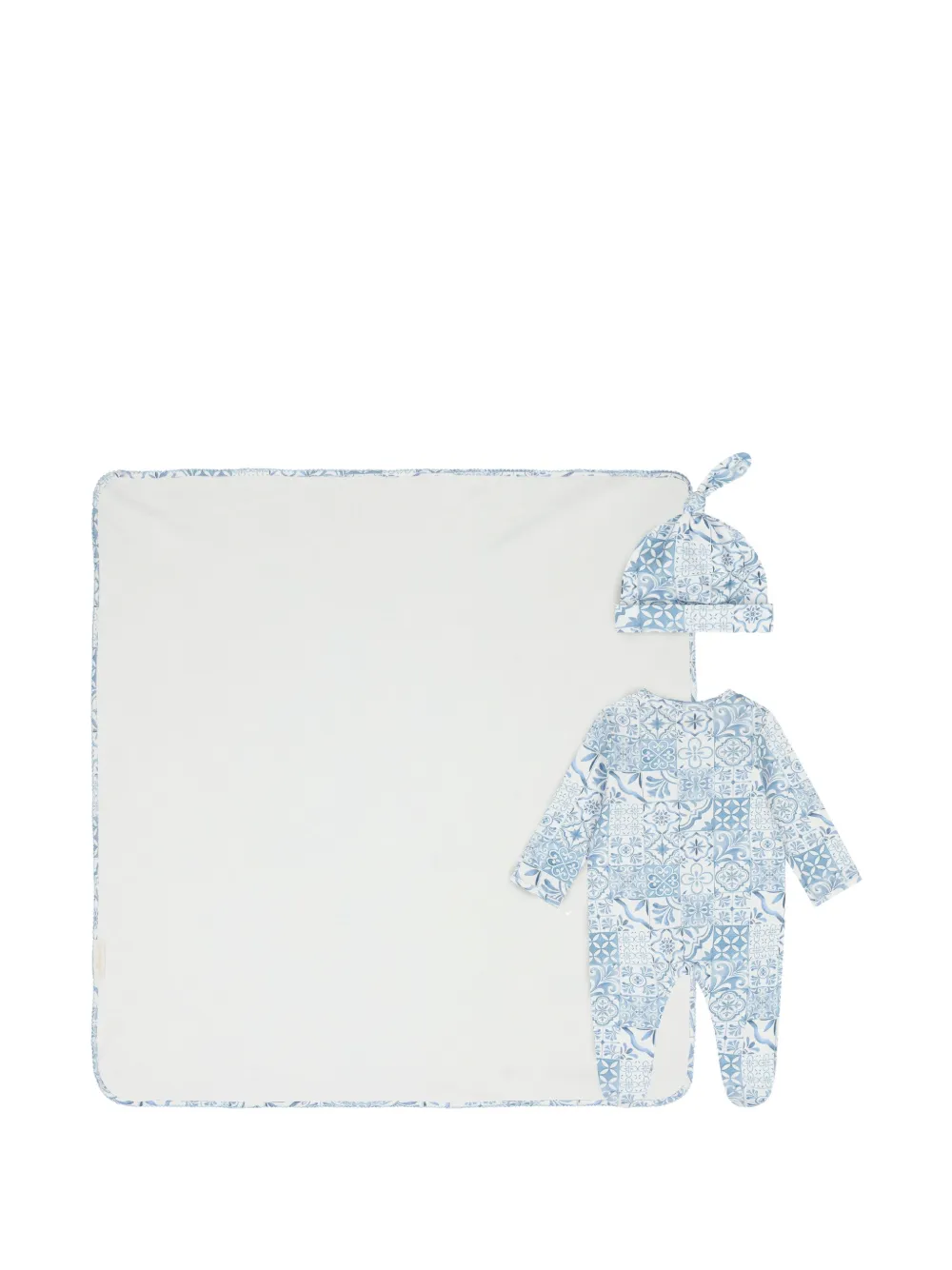 My Little Pie Drie Amalfi pyjama's met tegelprint Blauw
