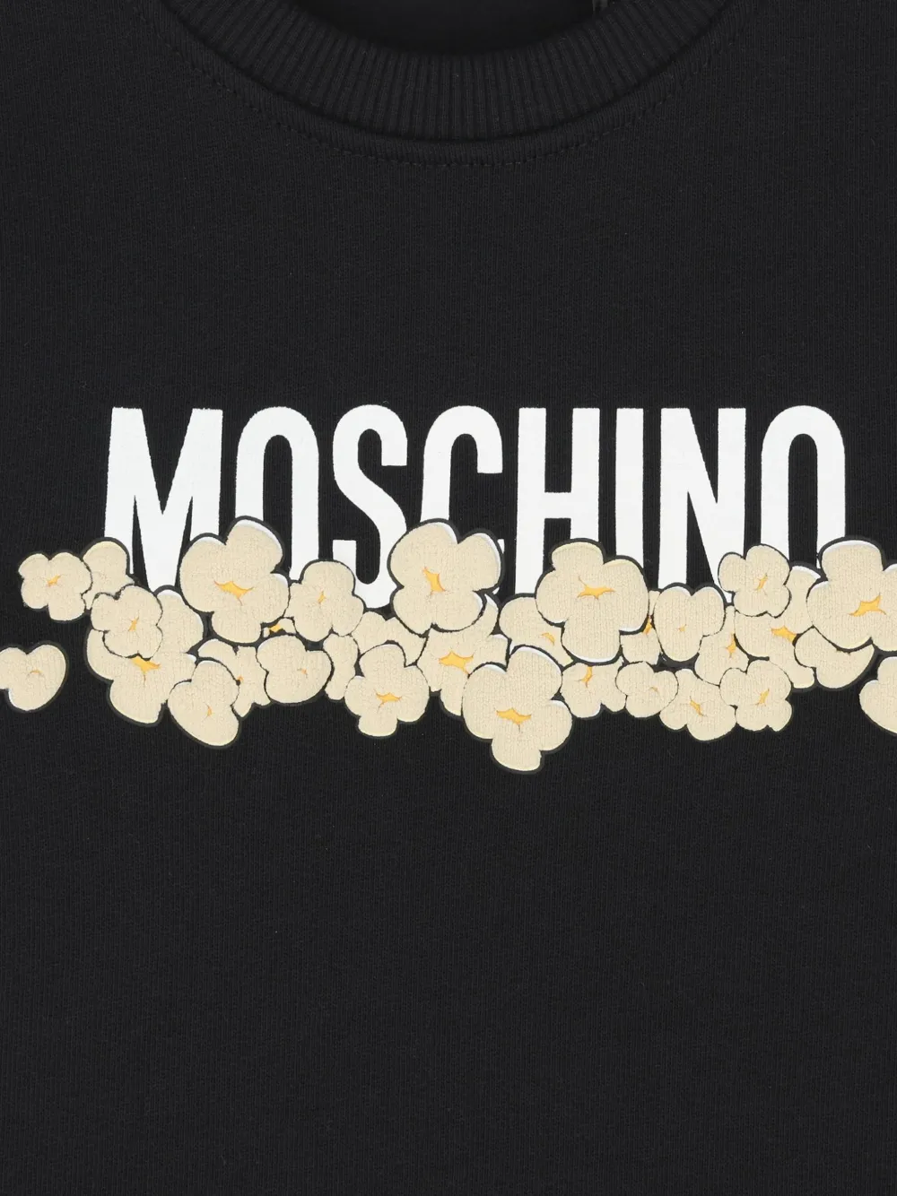 Moschino Kids Jurk met logoprint en ruches Zwart