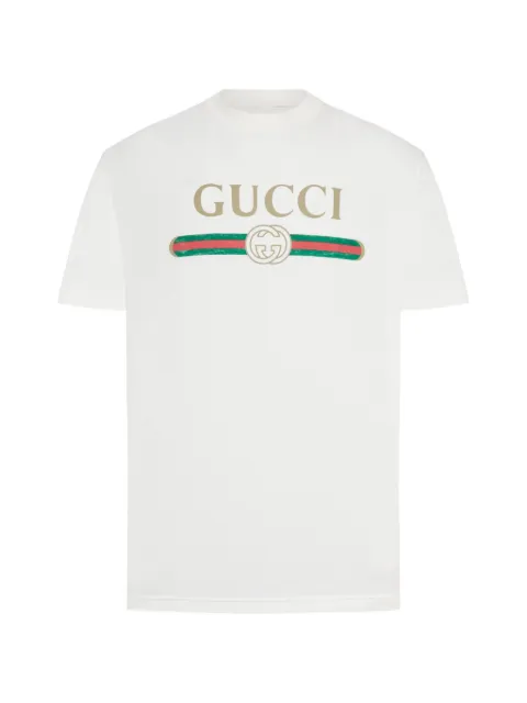 Gucci cotton jersey and silk T-shirt with print