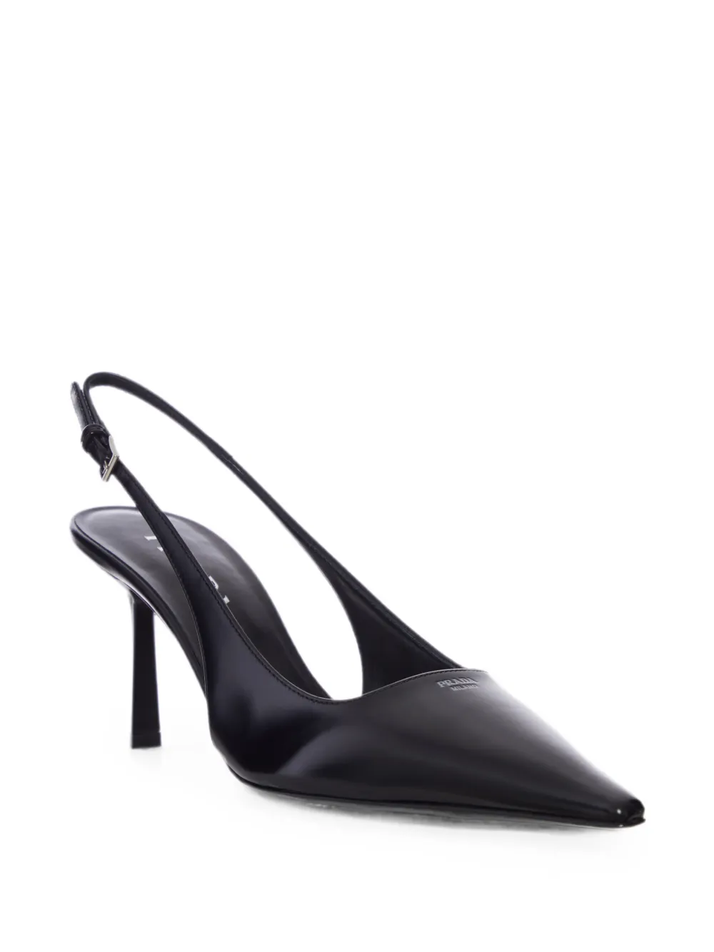 Prada leather slingback pumps Zwart