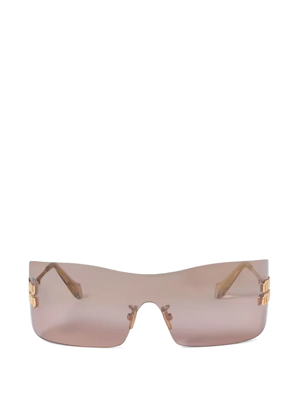 Miu Miu logo-plaque sunglasses - Toni neutri