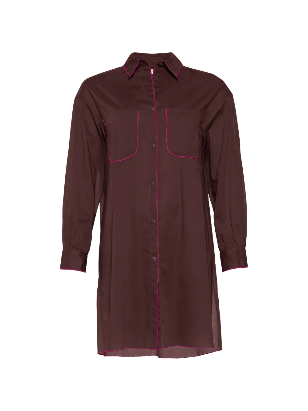 ERES Phare contrast-trimmed shirt - Braun