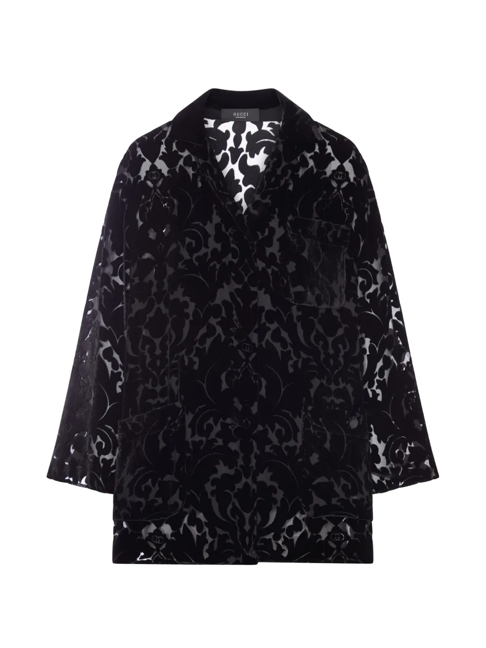 Gucci floral-devoré velvet shirt - Schwarz
