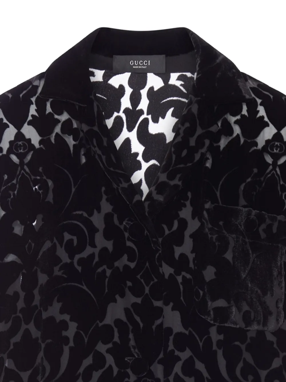 Gucci Jack met damast-patroon en kant Zwart