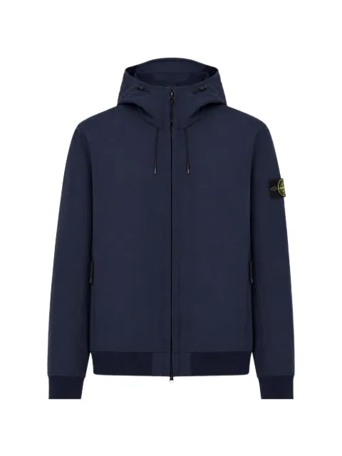 Stone Island hooded logo-patch jacket
