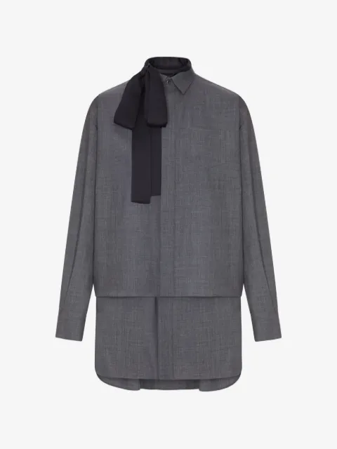 sacai pussy-bow layered dress