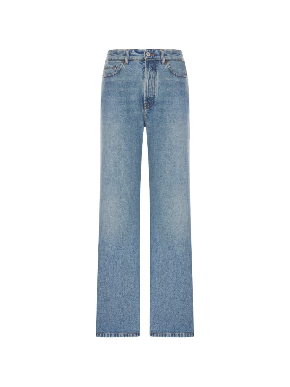 Miu Miu logo-embroidered straight-leg jeans - Blu