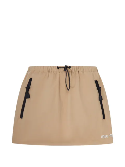 Miu Miu drawstring-waist logo-print skirt