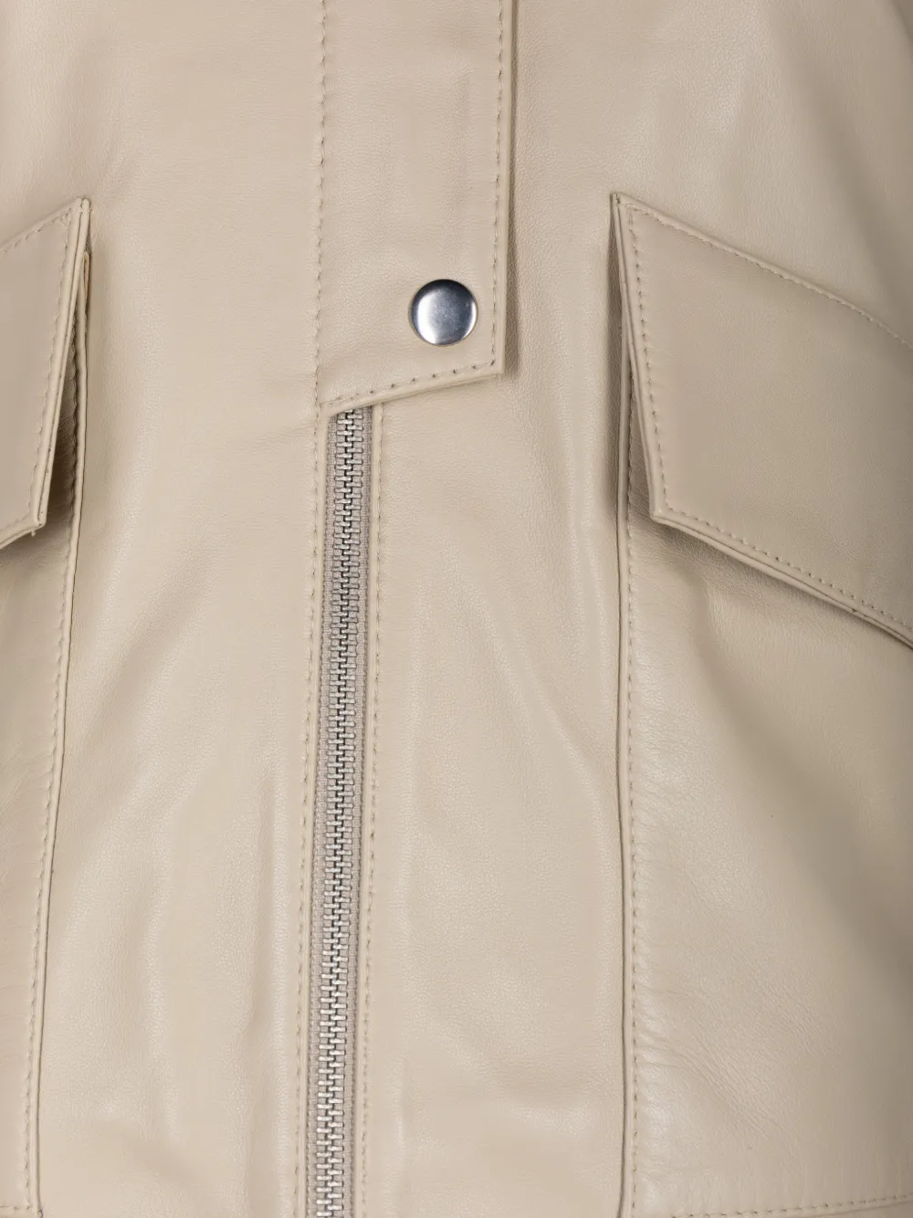By Malene Birger Suzanne leather panelled jacket Beige