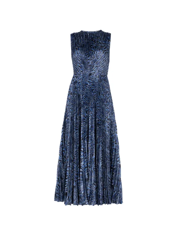 Ulla Johnson Malin Pleated Midi Dress in Blue