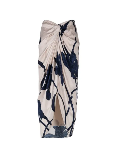 ANDRES OTALORA falda midi Cairo con estampado floral