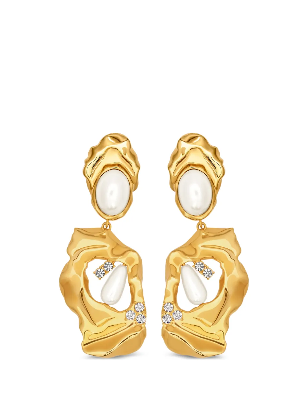 Oscar de la Renta Gehämmerte Ohrringe - Gold