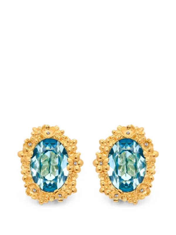 Oscar de la Renta Medallion Oval-shape Earrings in Gold