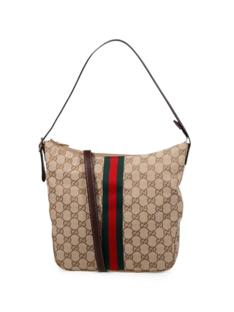 Gucci medium GG Supreme Web-stripe messenger bag