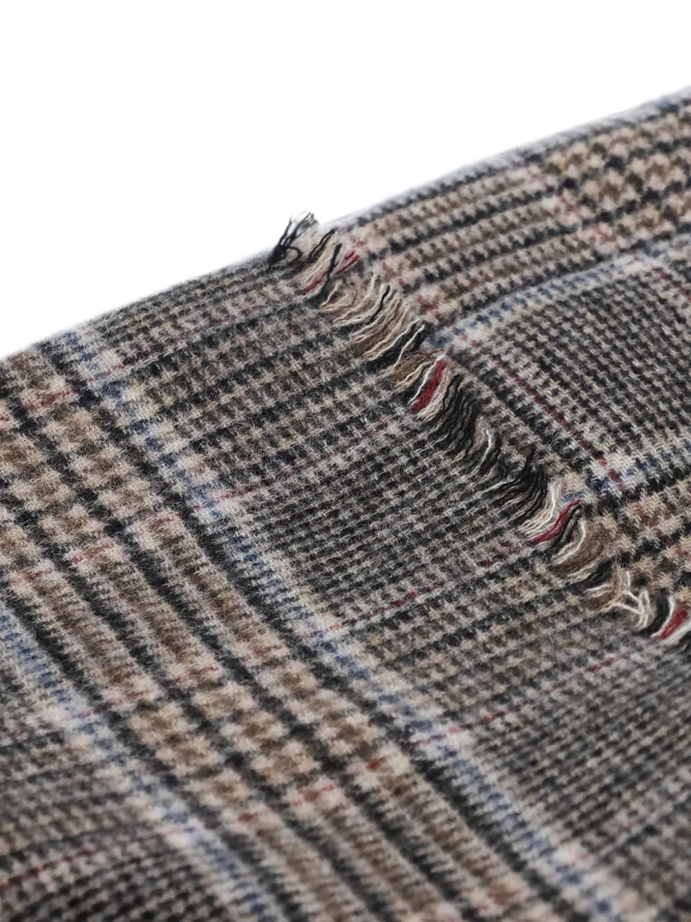 Brunello Cucinelli Sjaal met Prince of Wales-ruit en franje Beige