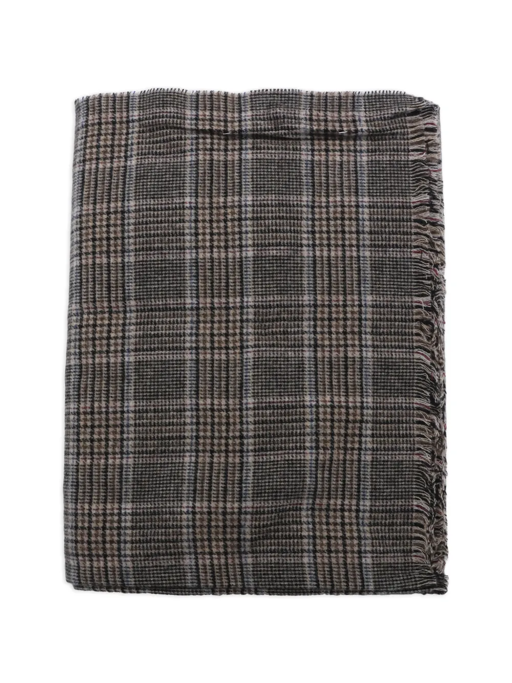 Brunello Cucinelli checked cashmere scarf - Toni neutri