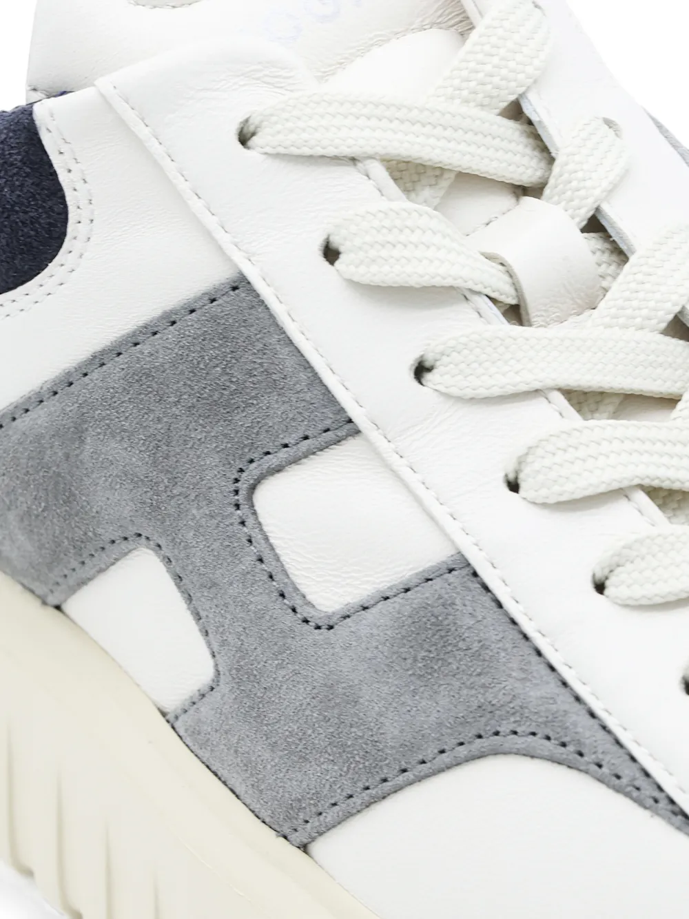 Hogan H-Stripes logo-patch panelled sneakers Wit
