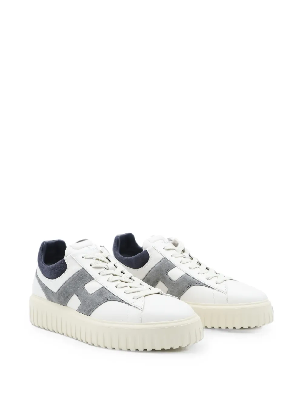 Hogan H-Stripes logo-patch panelled sneakers Wit