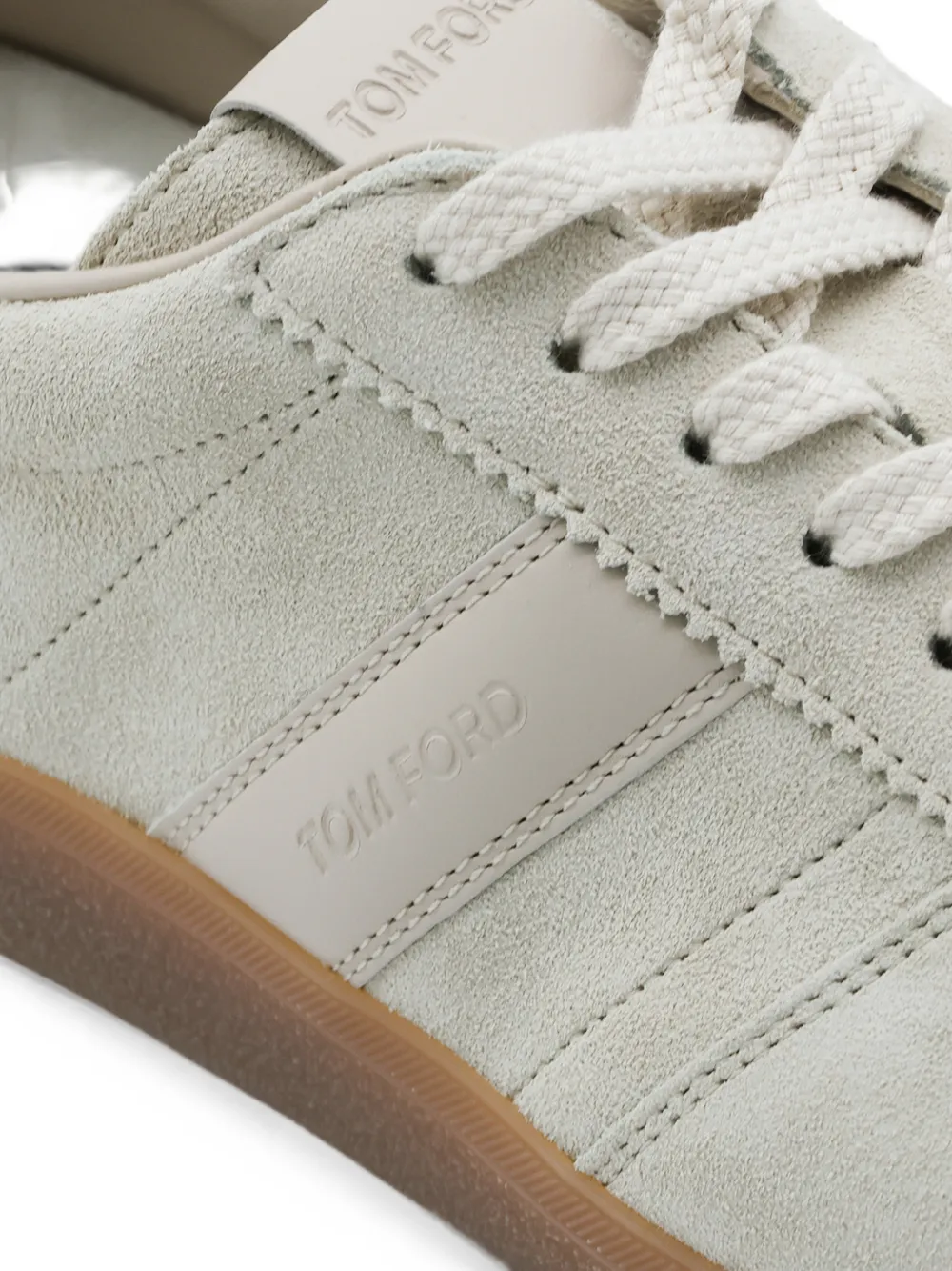 TOM FORD logo-print suede sneakers Beige