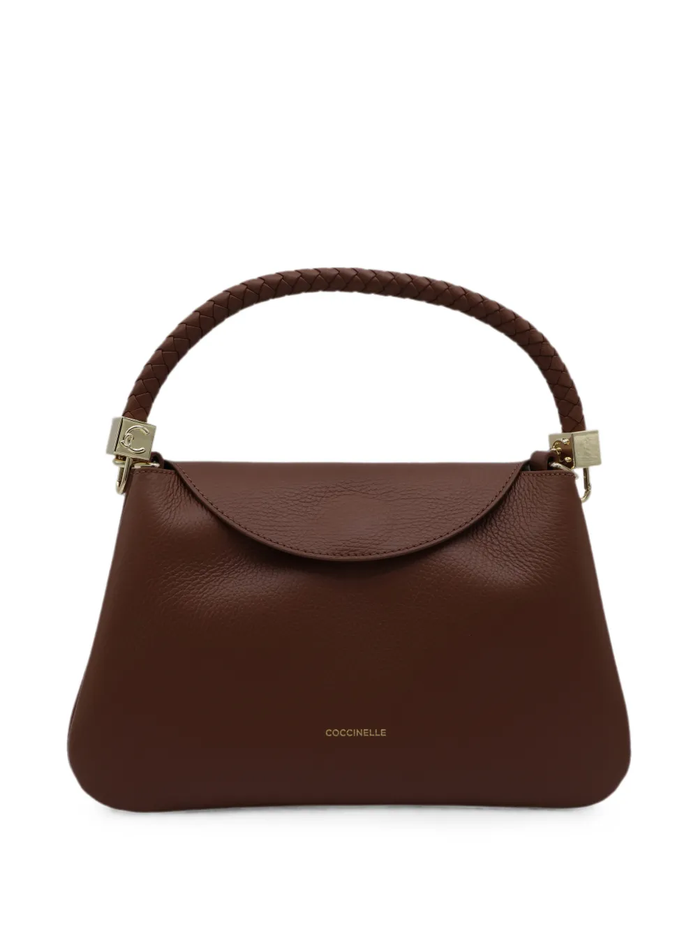 Coccinelle braided-handle leather shoulder bag - Marrone