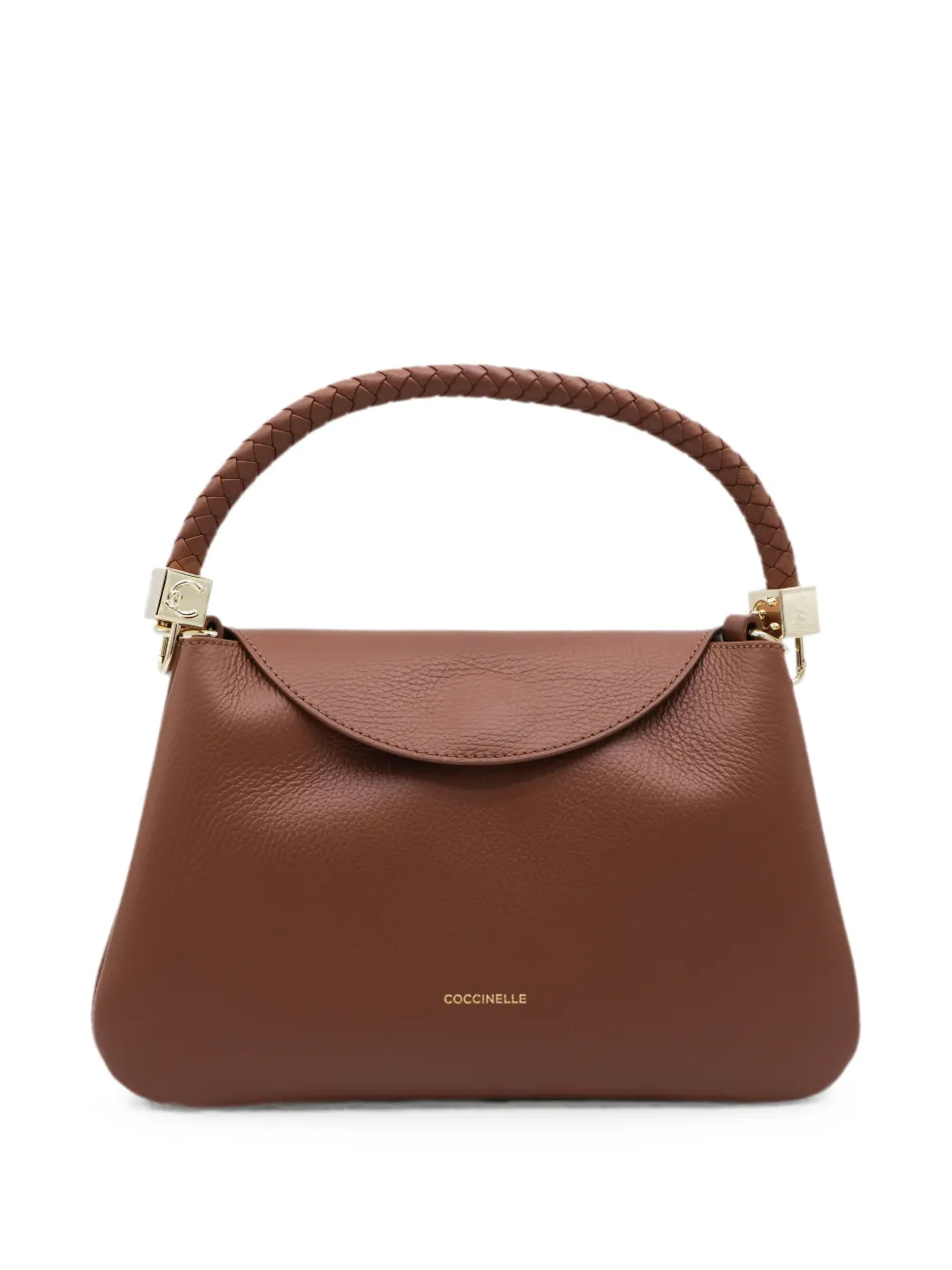 Coccinelle braided-handle leather shoulder bag - Marrone