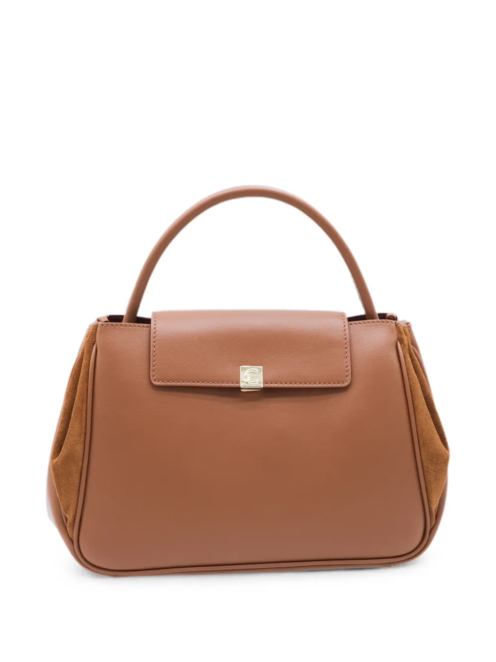 Coccinelle suede-panelled leather shoulder bag - Brown