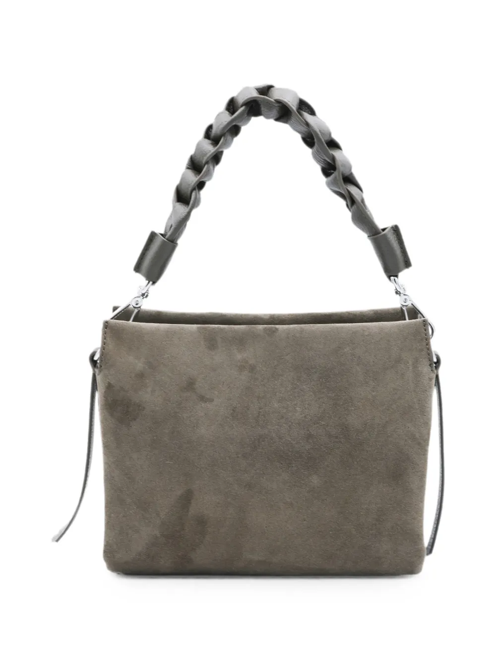Coccinelle Kleine Boheme suède shopper met gevlochten handvat Groen