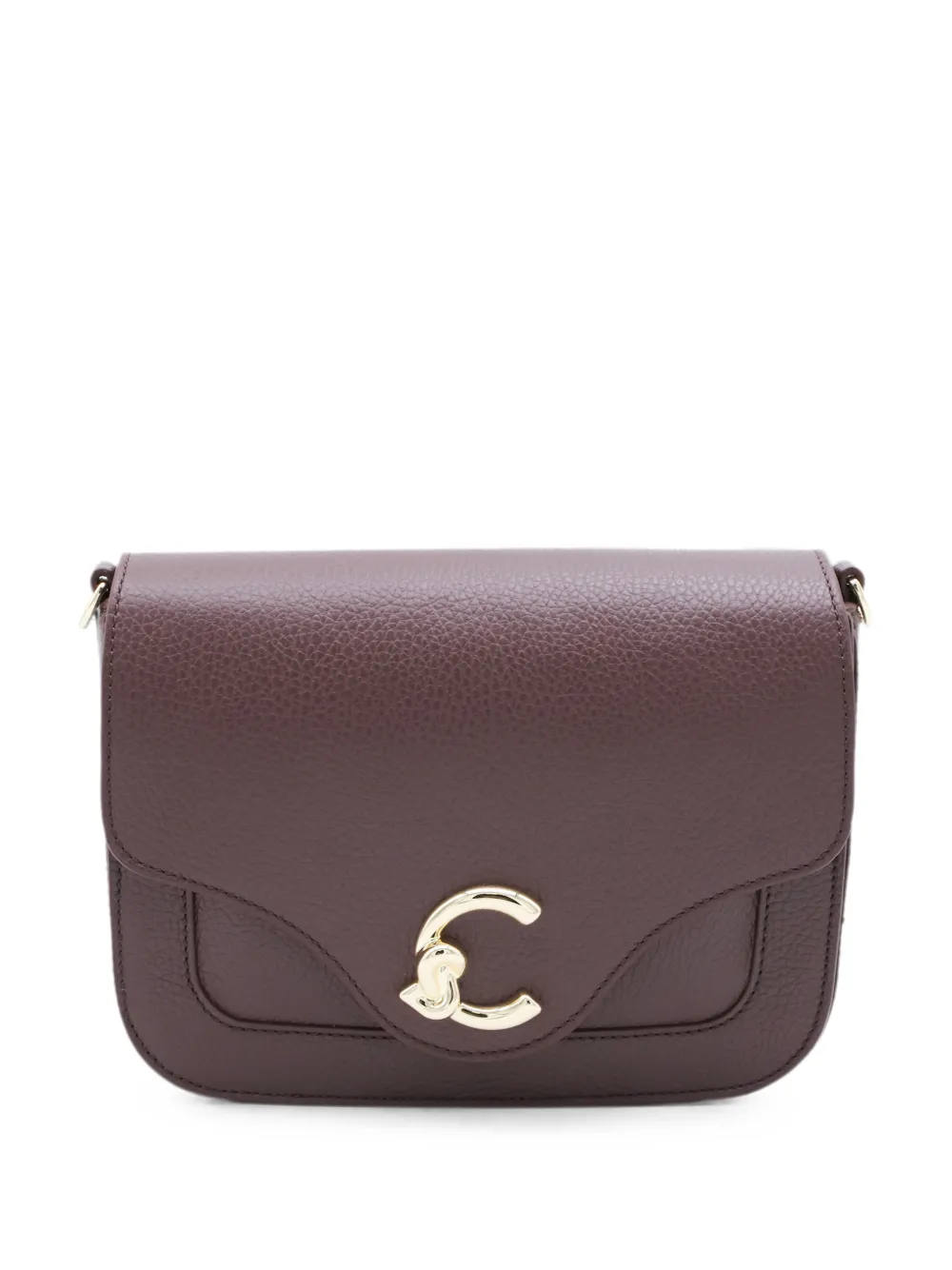 Coccinelle logo-plaque leather shoulder bag - Viola