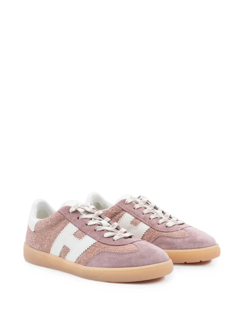 Hogan Cool logo-patch panelled sneakers Roze