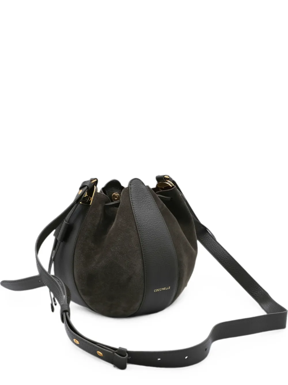 Coccinelle suede-panelled shoulder bag - Marrone