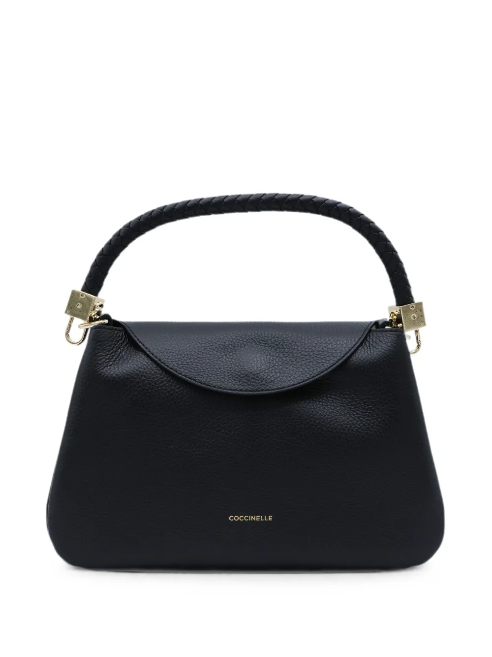 Coccinelle Kleine Tiggy leren shopper met gevlochten handvat Zwart