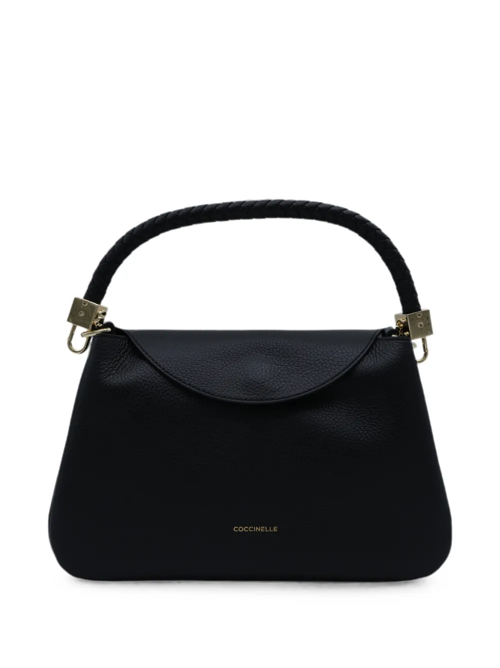 Coccinelle Kleine Tiggy leren shopper met gevlochten handvat Zwart