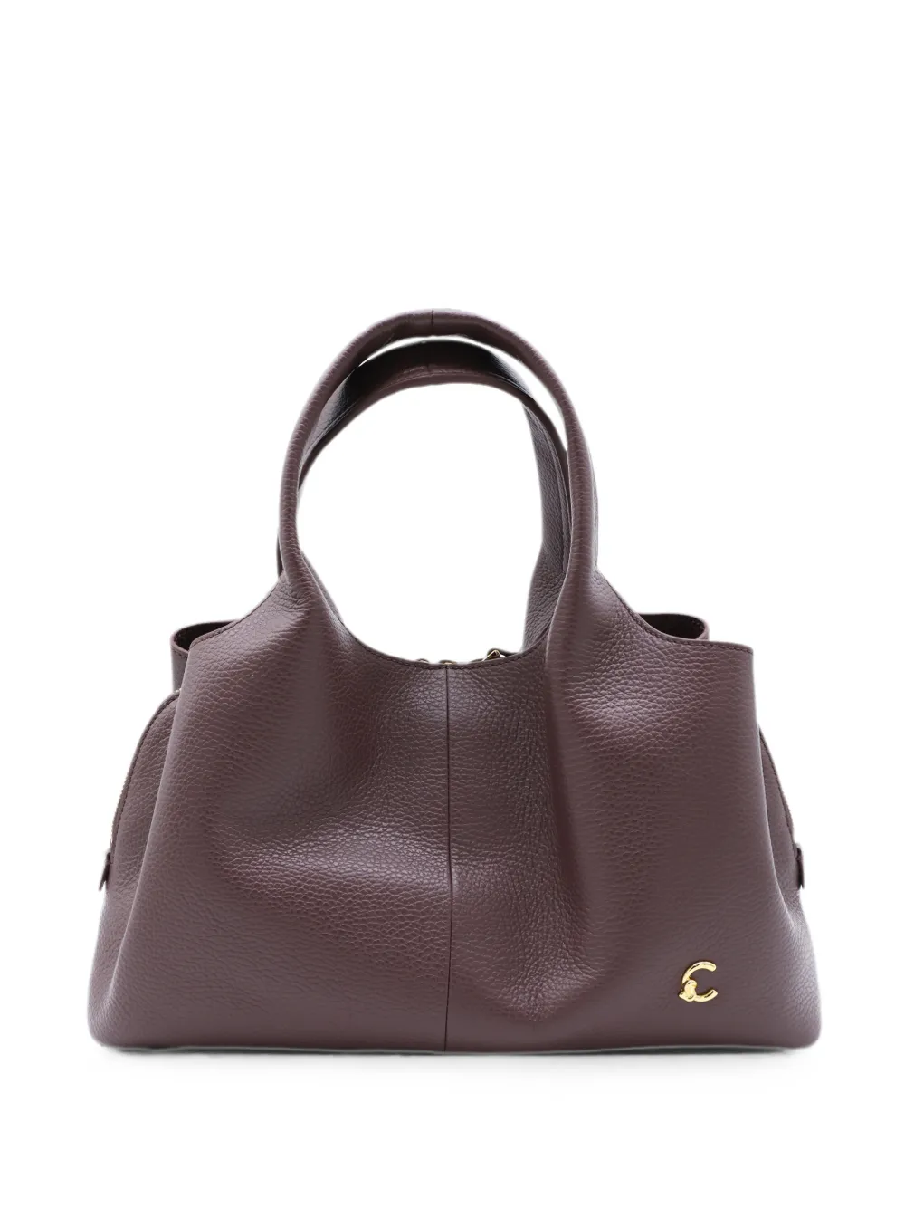 Coccinelle grained leather shoulder bag - Braun