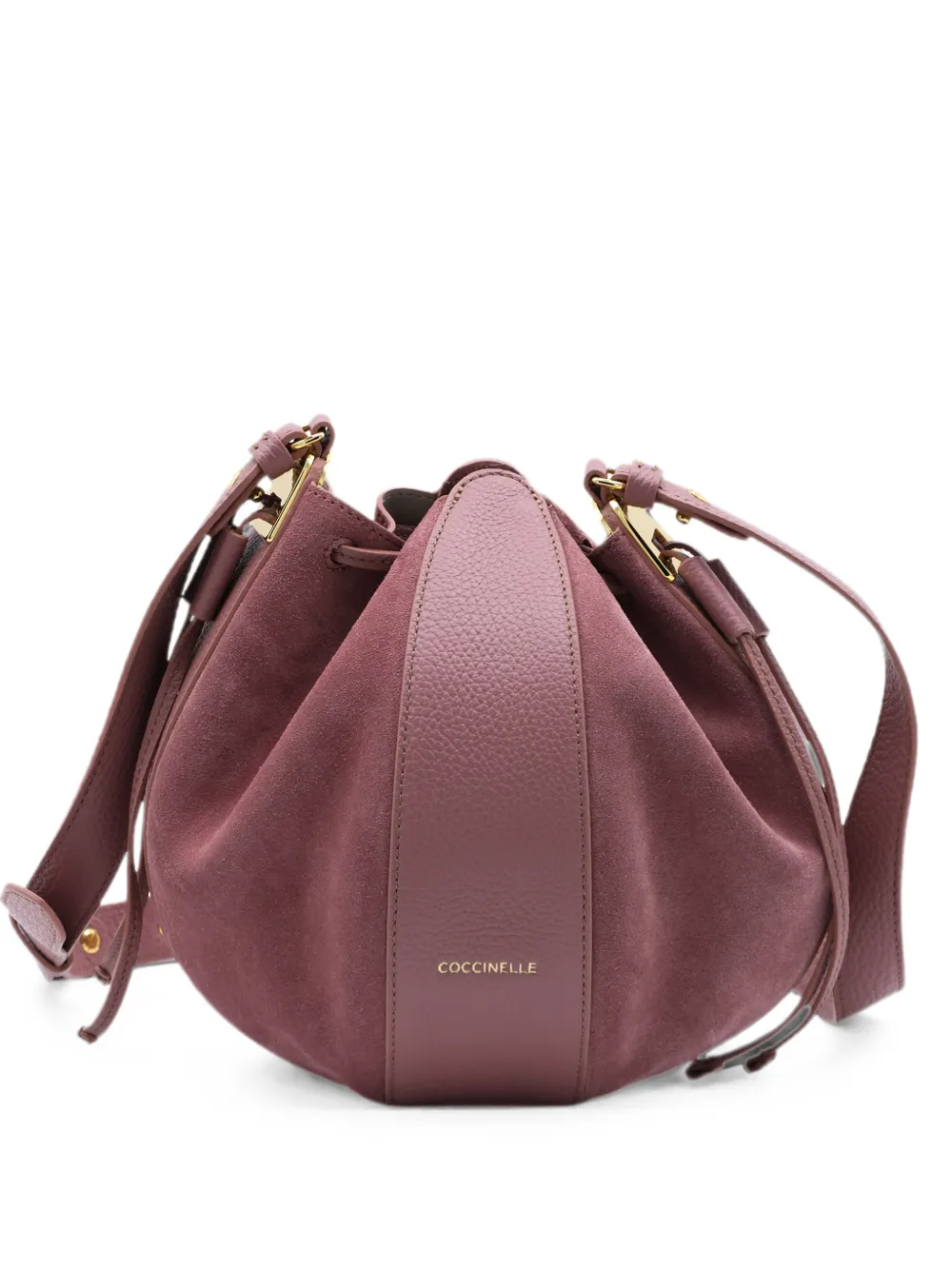 Coccinelle suede-panelled leather shoulder bag - Rosa